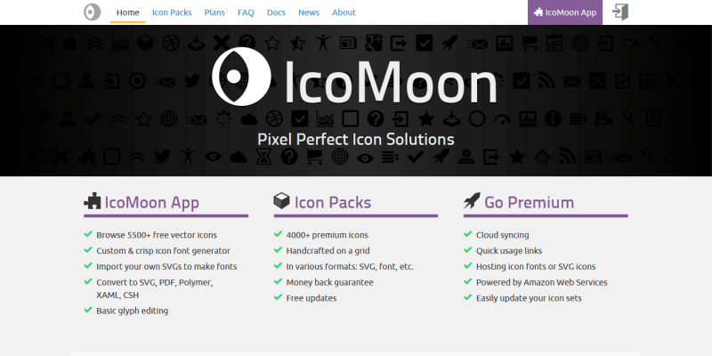 icomoon ホーム画面