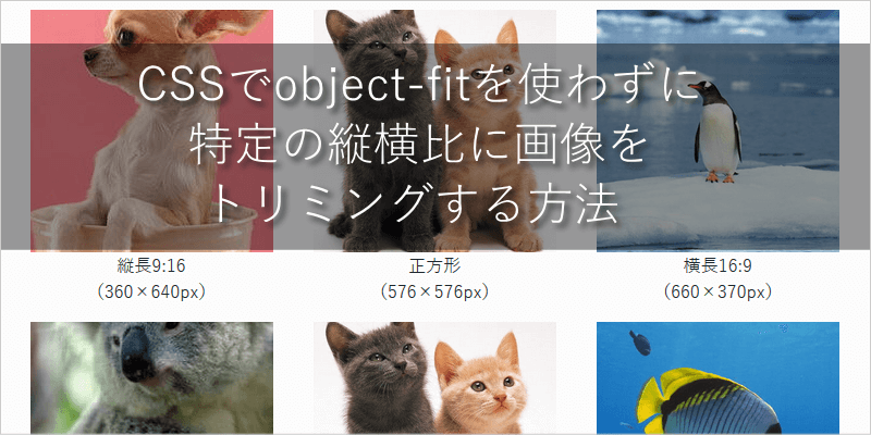 CSSでobject-fitを使わずに特定の縦横比に画像をトリミングする方法